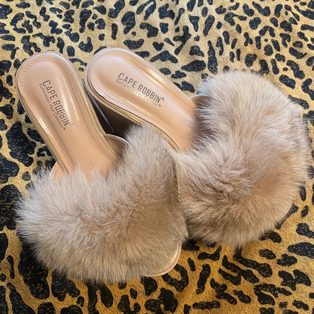 Cape Robbin Furry Platform heels